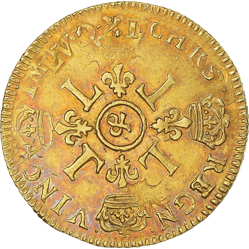 Munten, Frankrijk, Louis d'or au 4 L, 169[-], Aix, réformé, ZF+, Goud