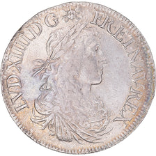 Moneda, Francia, Louis XIV, Écu au buste juvénile, 1666, Paris, BC+, Plata