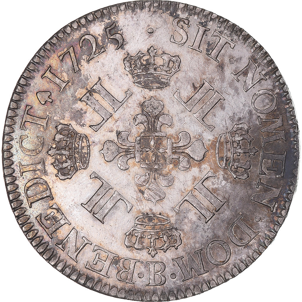 France, Louis XV, Ecu aux 8 L, 1725, Rouen, Argent, TTB+, Gadoury:320