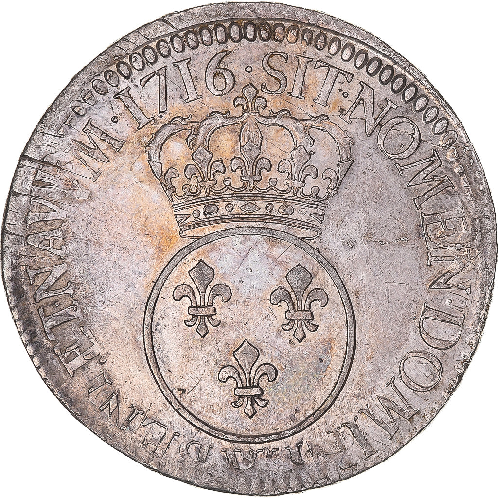 Münze, Frankreich, Louis XV, Ecu Vertugadin, 1716, Lille, réformé, SS