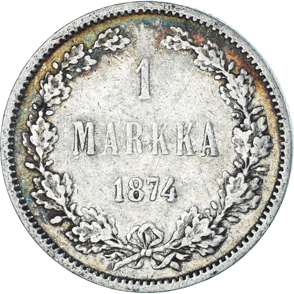 Moneta, Finlandia, Alexander II, Markka, 1874, Helsinki, BB, Argento, KM:3.2