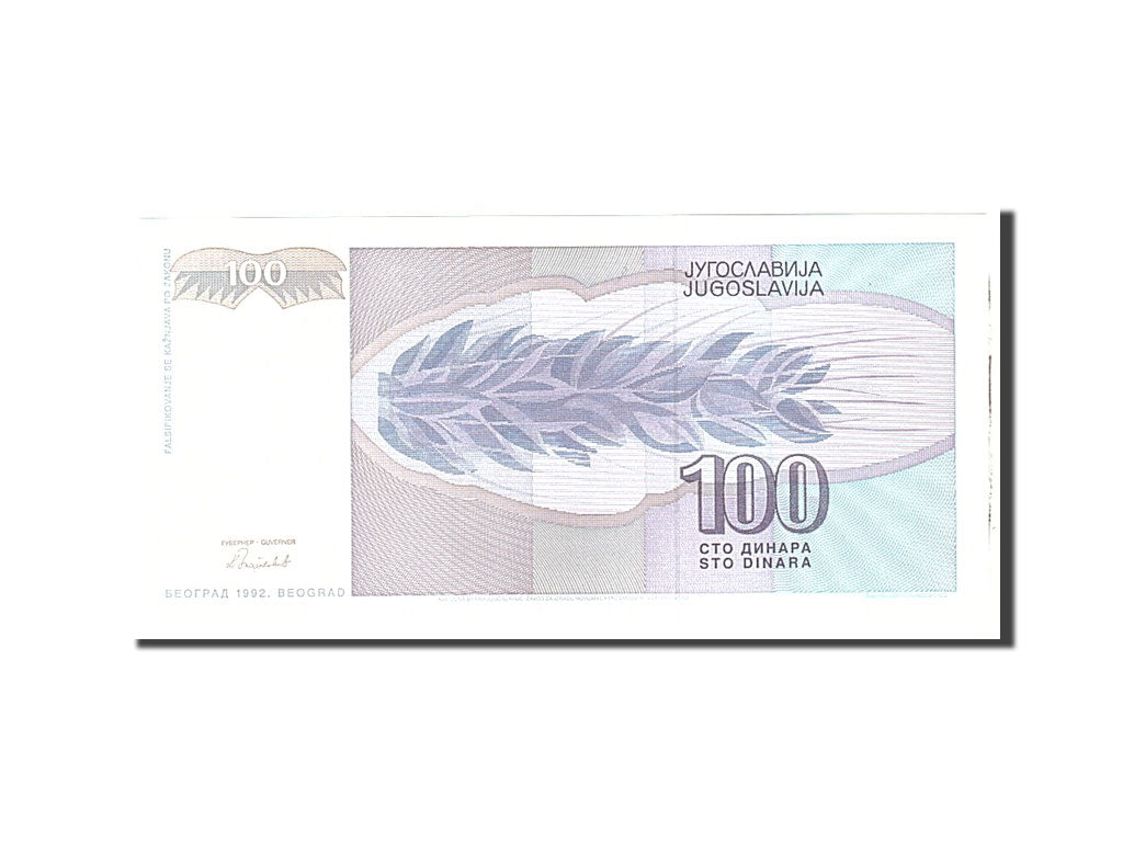Banknote, Yugoslavia, 100 Dinara, 1992, Undated, KM:112, EF(40-45)