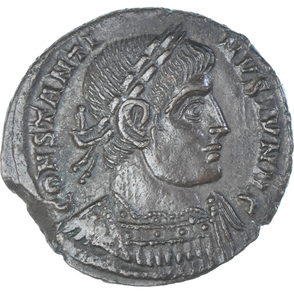 Constantine II, Follis, 333-334, Arles, Bronze, AU(55-58), RIC:377