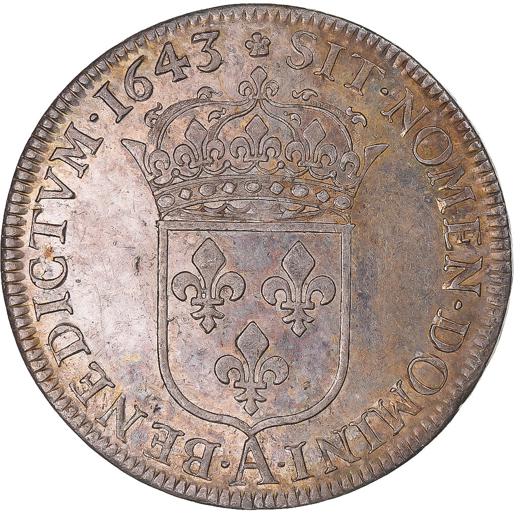 Coin, France, Louis XIII, 1/2 Écu, 2ème poinçon de Warin, 1643, Paris