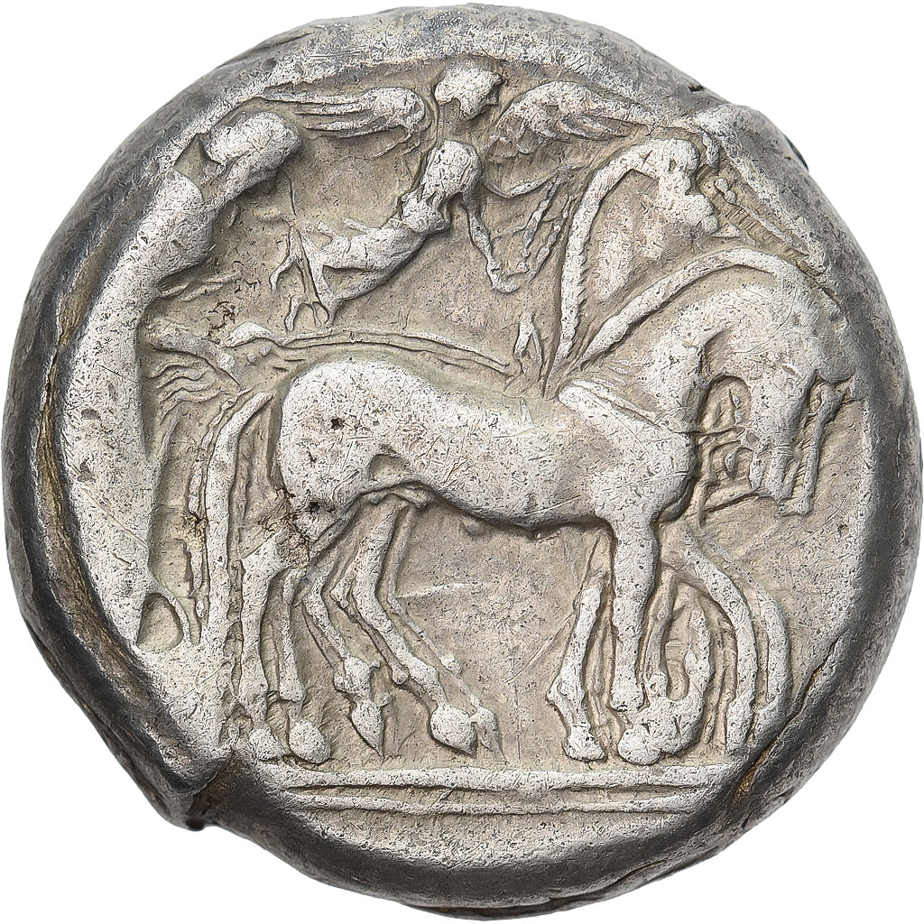 Coin, Sicily, Hieron I, Tetradrachm, ca. 475-470 BC, Syracuse, VF(30-35)