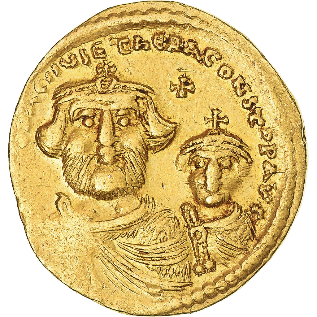 Heraclius, with Heraclius Constantine, Solidus, 613-641, Constantinople, Gold