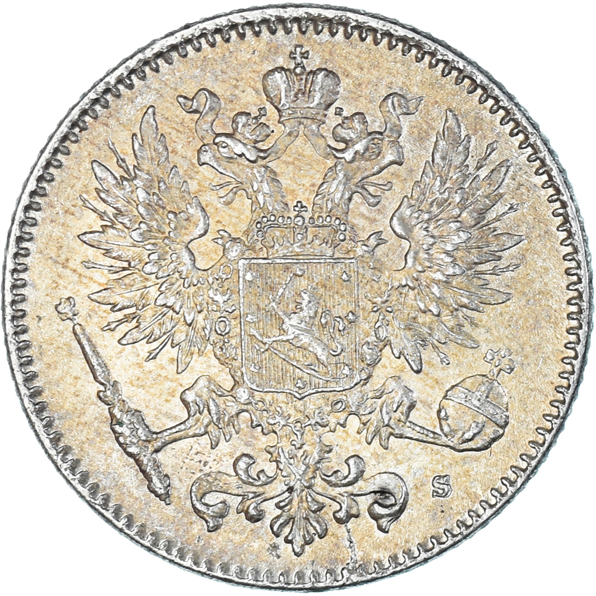 Moeda, Finlândia, Nicholas II, 50 Penniä, 1916, Helsinki, AU(55-58), Prata