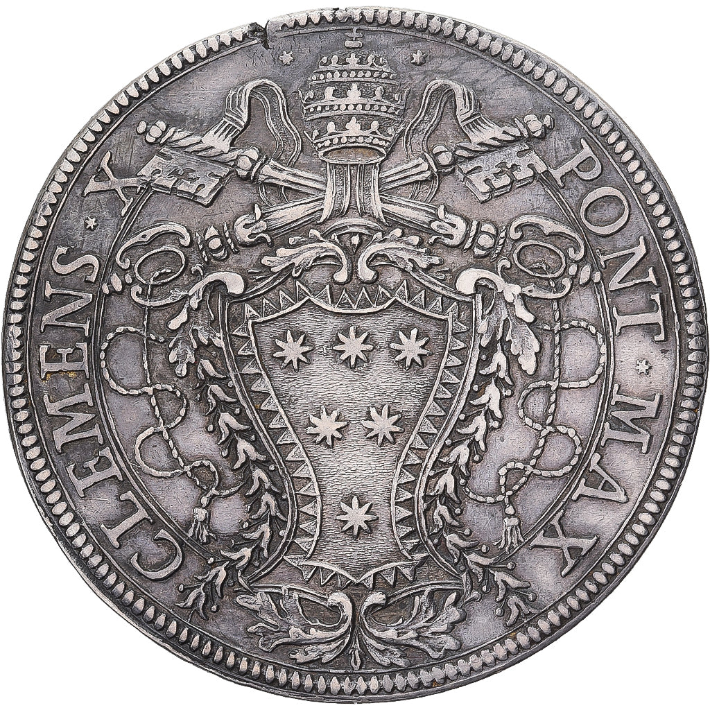 Monnaie, Cité du Vatican, Clement X, Piastre, 1675, Roma, TTB+, Argent