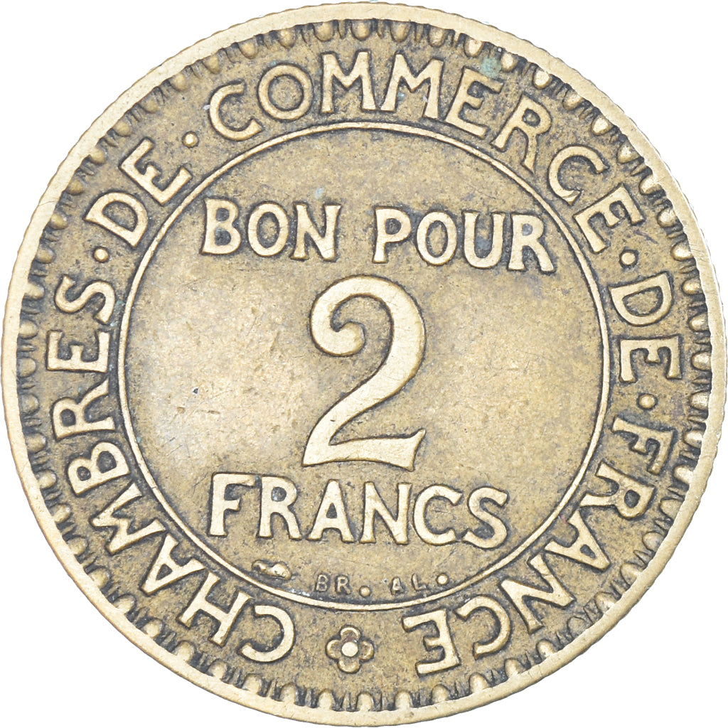 Coin, France, Chambre de commerce, 2 Francs, 1927, Paris, EF(40-45)