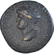 Nero, Dupondius, 62-68, Lugdunum, Bronze, VF(30-35), RIC:405
