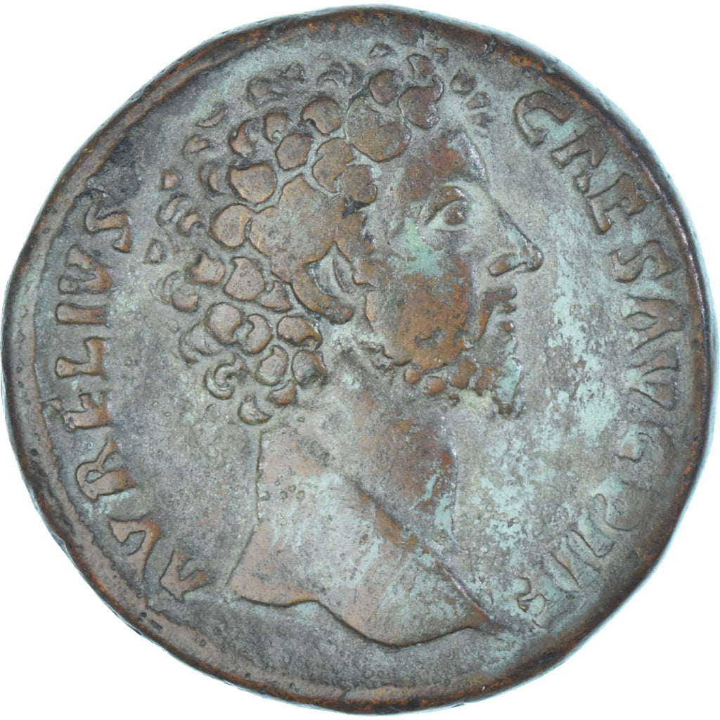 Marcus Aurelius, Sestertius, 158-159, Rome, Very rare, Bronze, VF(20-25)
