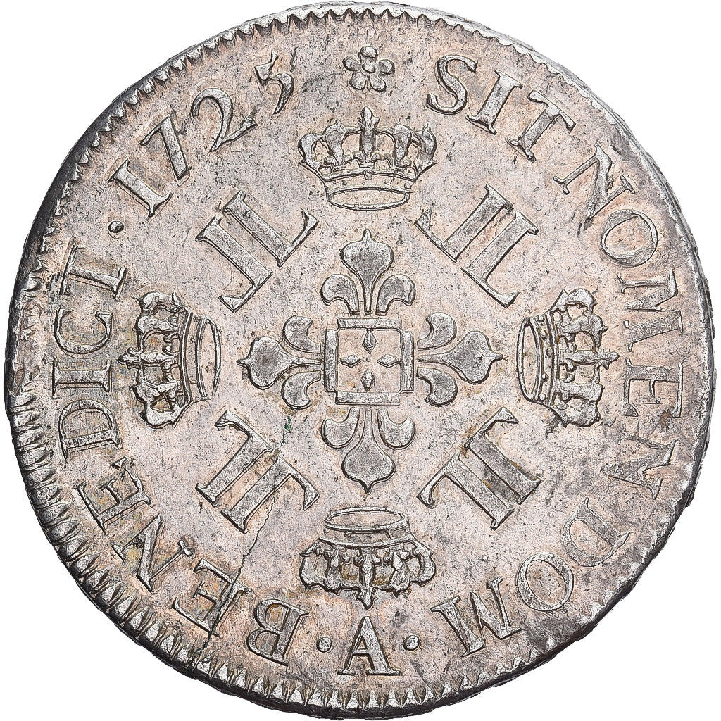 France, Louis XV, Ecu aux 8 L, 1725, Paris, Argent, SUP, Gadoury:320, KM:472.1