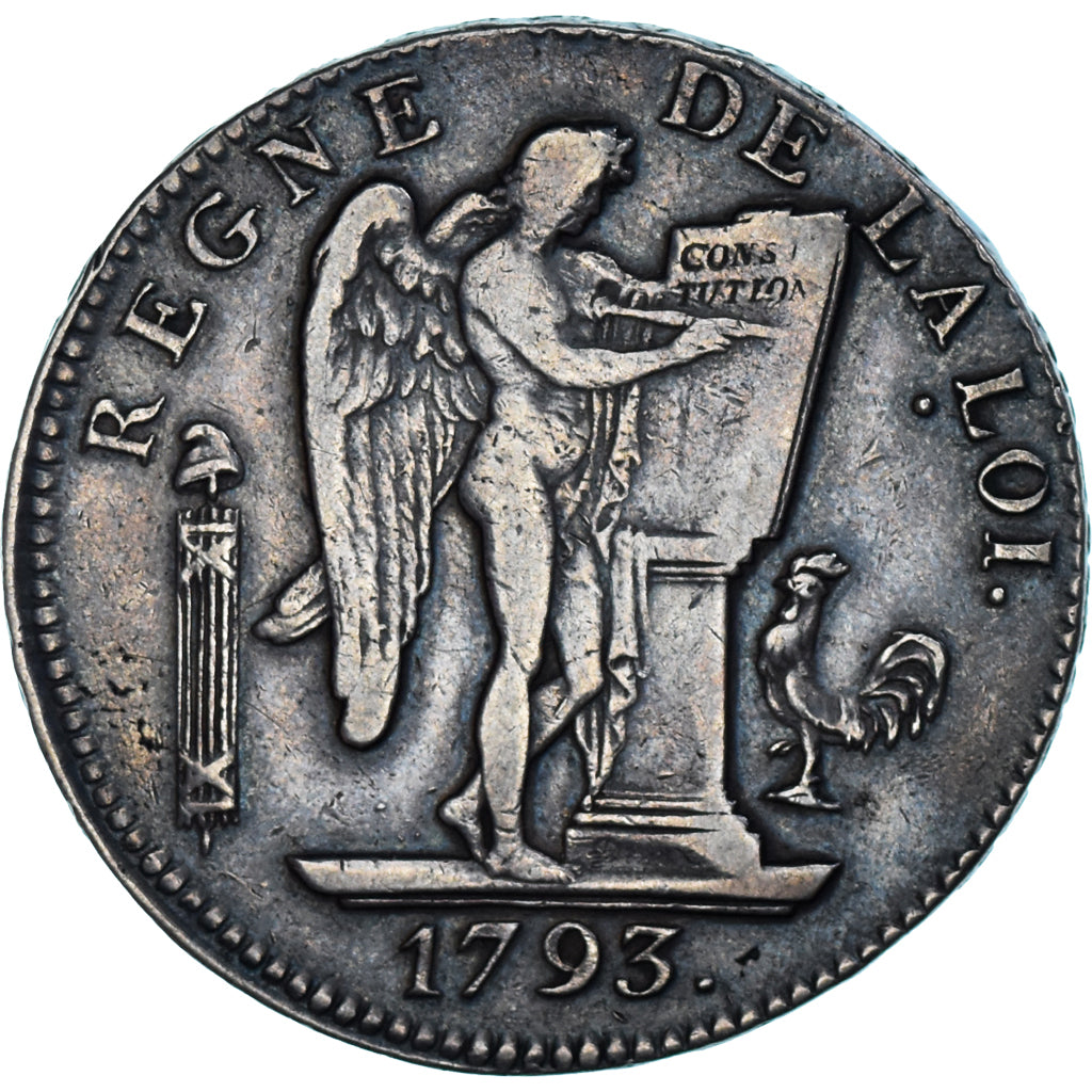 Moneta, Francia, Écu de 6 livres françoise, 1793, Paris, Variety, MB+