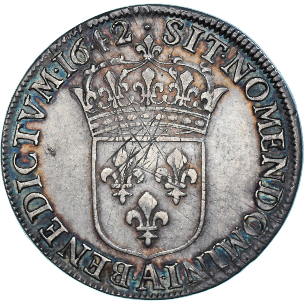 Munten, Frankrijk, Louis XIII, 1/2 Écu, 2ème poinçon de Warin, 1642, Paris
