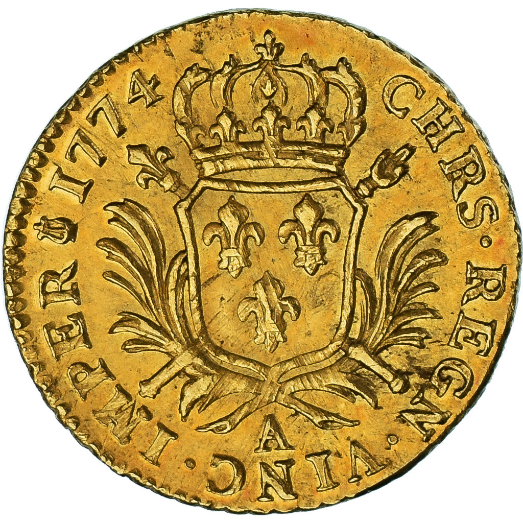 Francja, Louis XVI, Louis d'or aux palmes, 1774, Paris, Złoto, AU(50-53)
