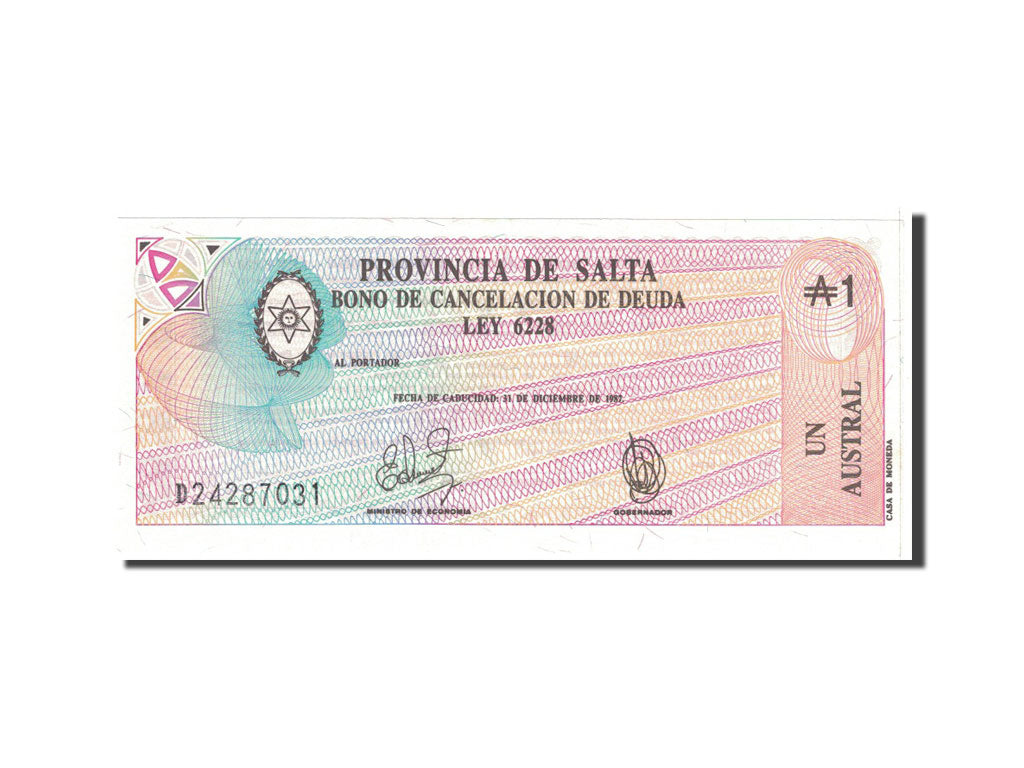 Banknote, Argentina, 1 Austral, 1986, Undated, KM:S2612c, UNC(65-70)