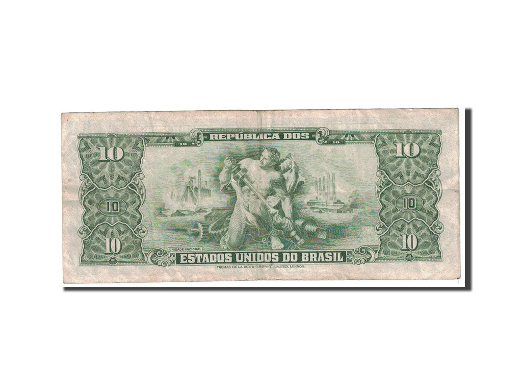 Banknote, Brazil, 10 Cruzeiros, 1953, Undated, KM:159e, EF(40-45)