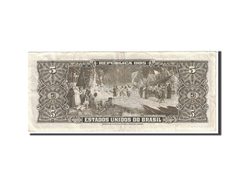 Banknote, Brazil, 5 Cruzeiros, 1953, Undated, KM:158e, AU(50-53)
