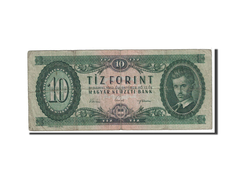 Banknote, Hungary, 10 Forint, 1962, 1962-10-12, KM:168c, VF(20-25)