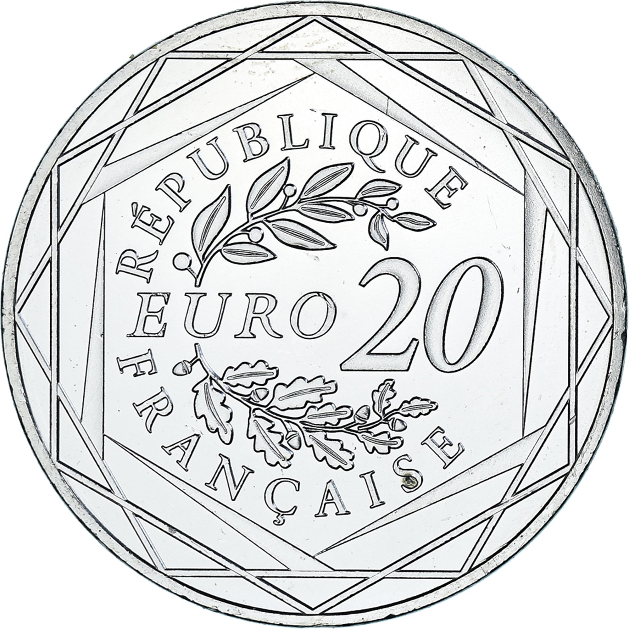 France, Marianne, 20 Euro, 2017, Paris, MS(63), Silver