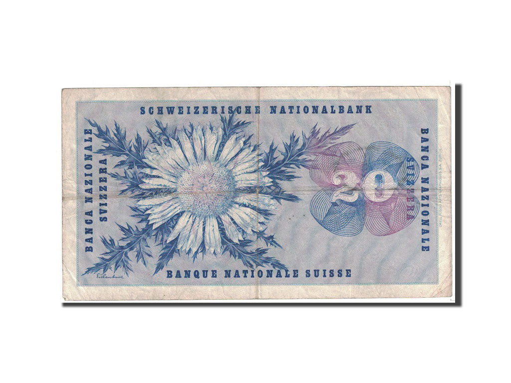 Geldschein, Schweiz, 20 Franken, 1955, 1955-07-07, KM:46b, S+