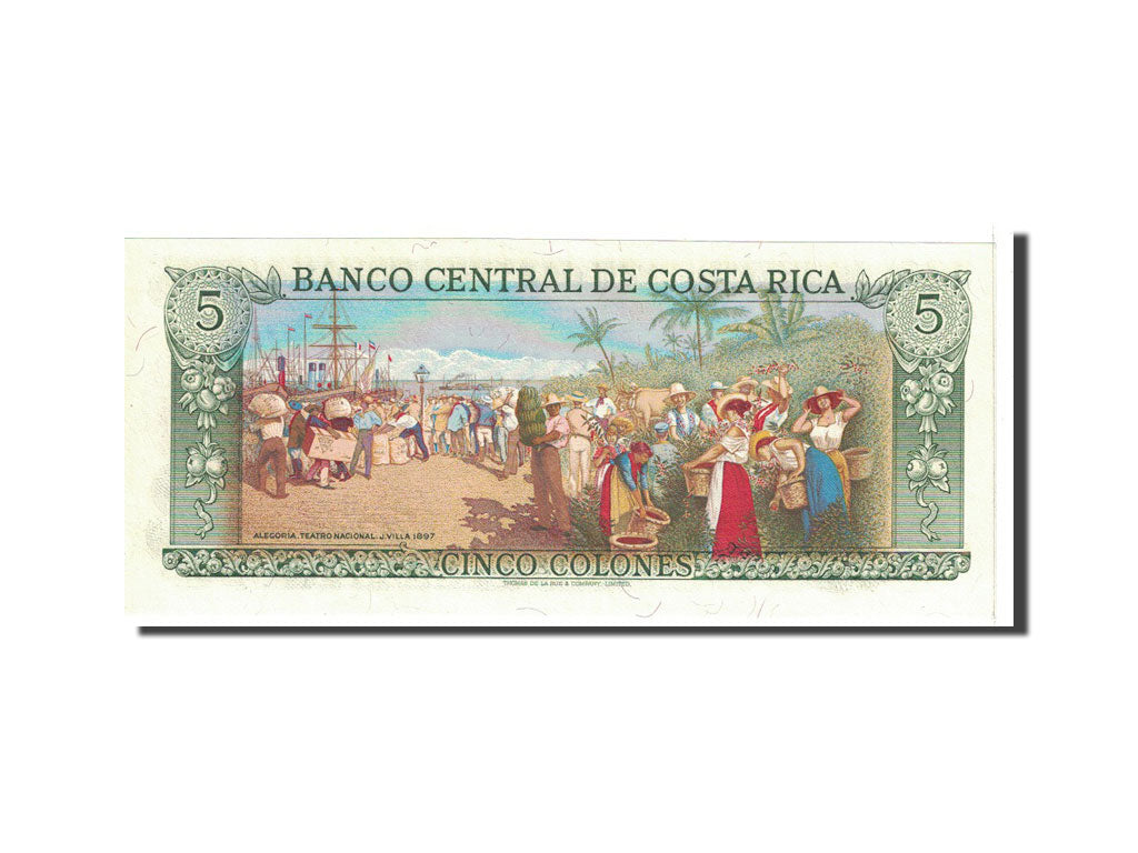 Banknote, Costa Rica, 5 Colones, 1989, 1989-10-04, KM:236d, UNC(65-70)