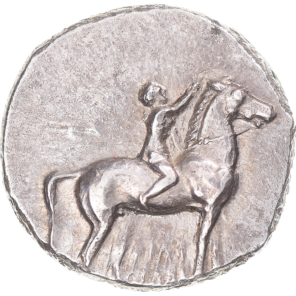 Moneta, Calabria, Nomos, ca. 302-280 BC, Tarentum, AU(55-58), Srebro, HN