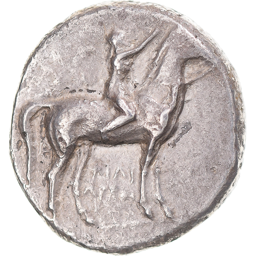 Moneda, Calabria, Nomos, ca. 302-280 BC, Tarentum, MBC+, Plata, HN Italy:960