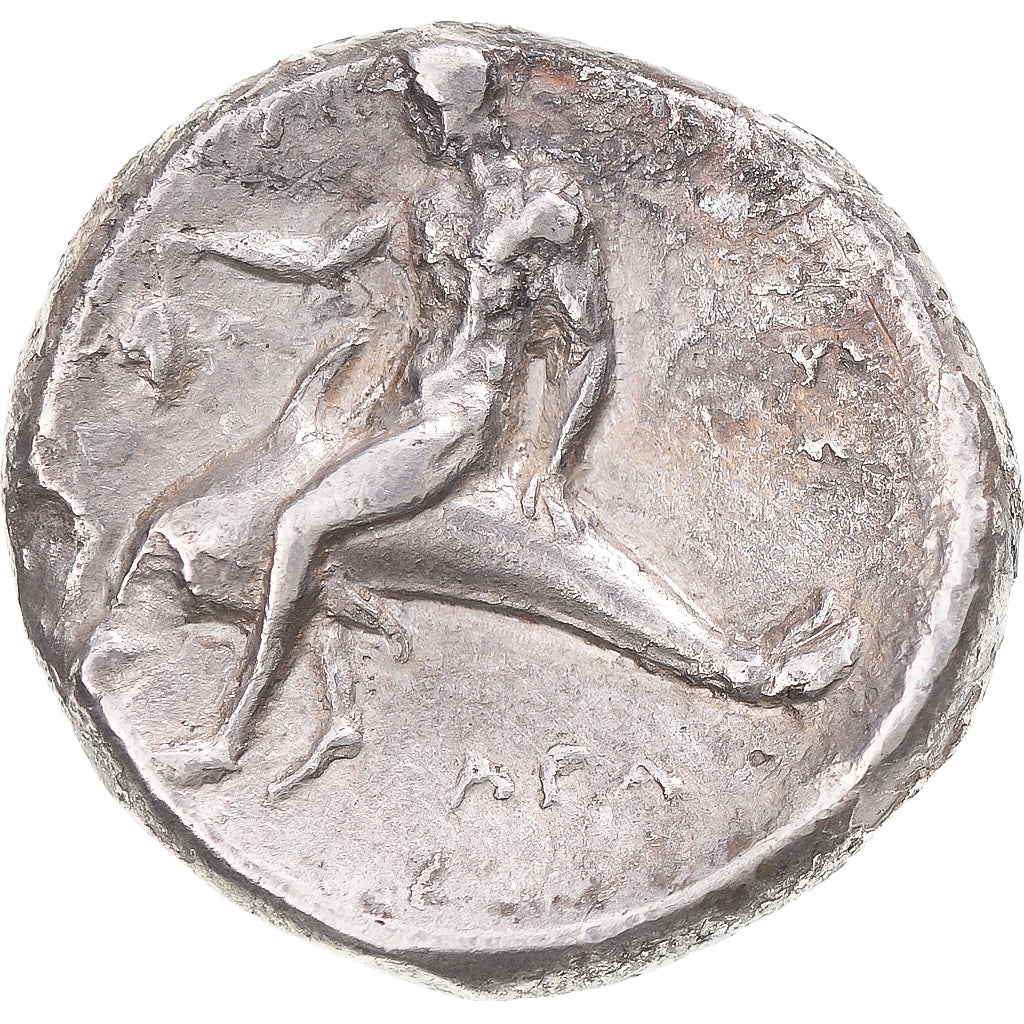 Moneda, Calabria, Nomos, ca. 302-280 BC, Tarentum, MBC+, Plata, HN Italy:960