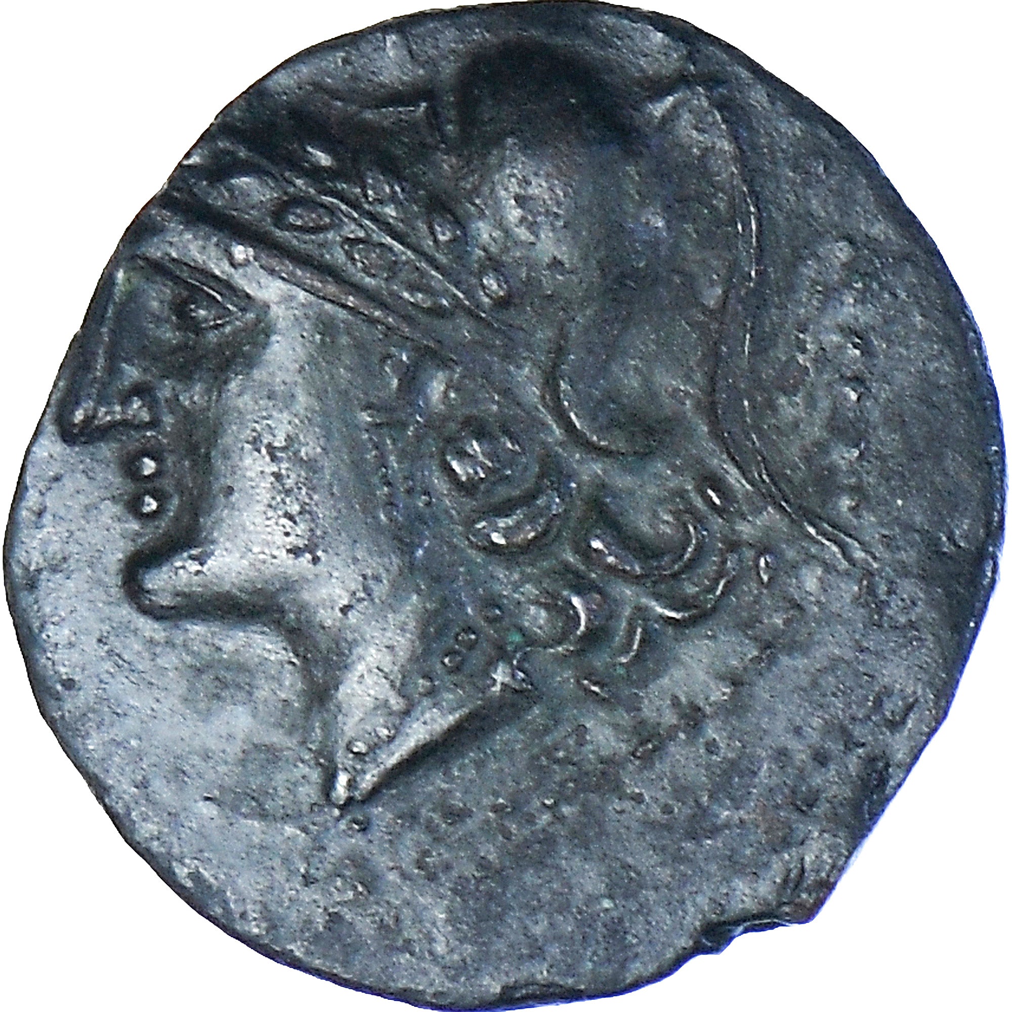 Moneda, Bruttium, Æ, ca. 280-272 BC, Lokroi Epizephyrioi, MBC+, Bronce, HN