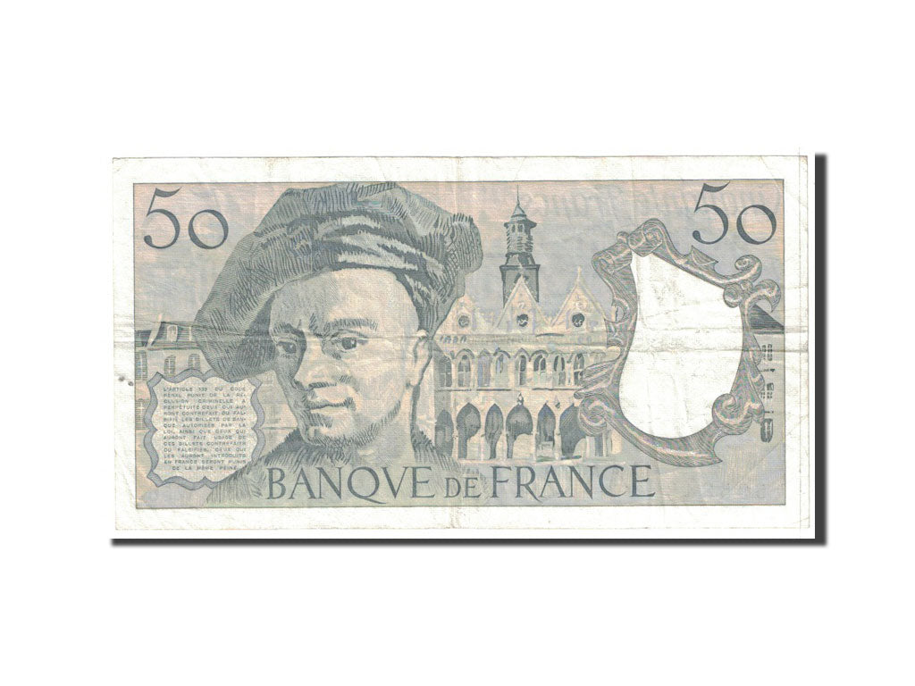 Banknot, Francja, 50 Francs, 1989, Undated, EF(40-45), Fayette:67.15, KM:152d