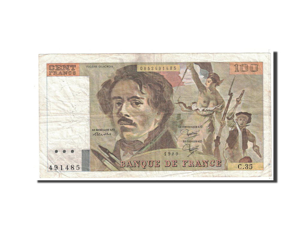 Banconote, Francia, 100 Francs, 1980, Undated, BB, Fayette:69.4a, KM:154b