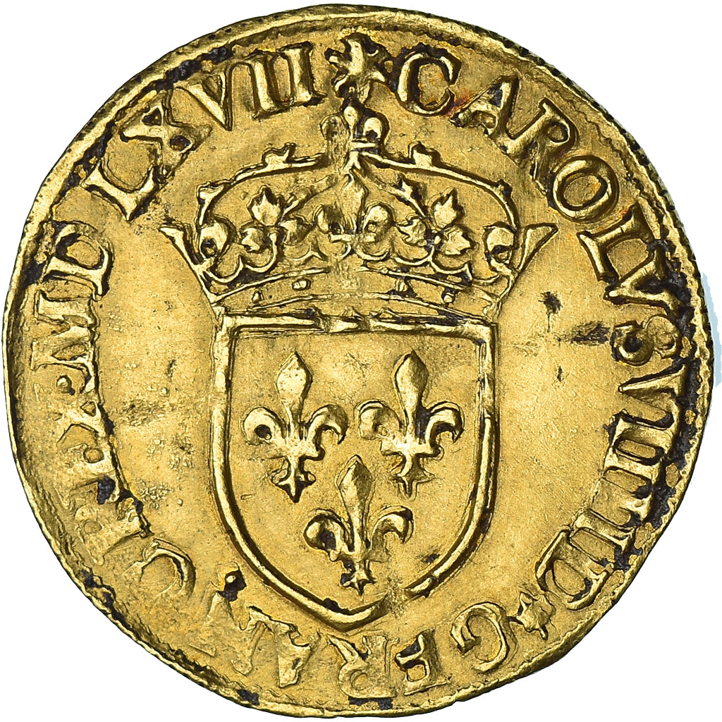 Francia, Charles IX, Écu d'or au soleil, 1567, Paris, Oro, BC+, Gadoury:442