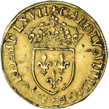 Francia, Charles IX, Écu d'or au soleil, 1567, Paris, Oro, BC+, Gadoury:442