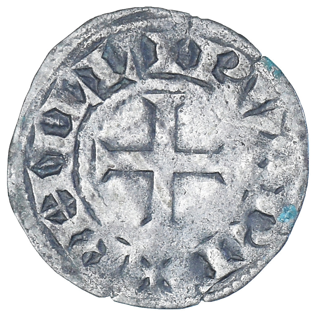 Moneda, Francia, Philip II, Denier, 1180-1223, Saint-Martin de Tours, BC+