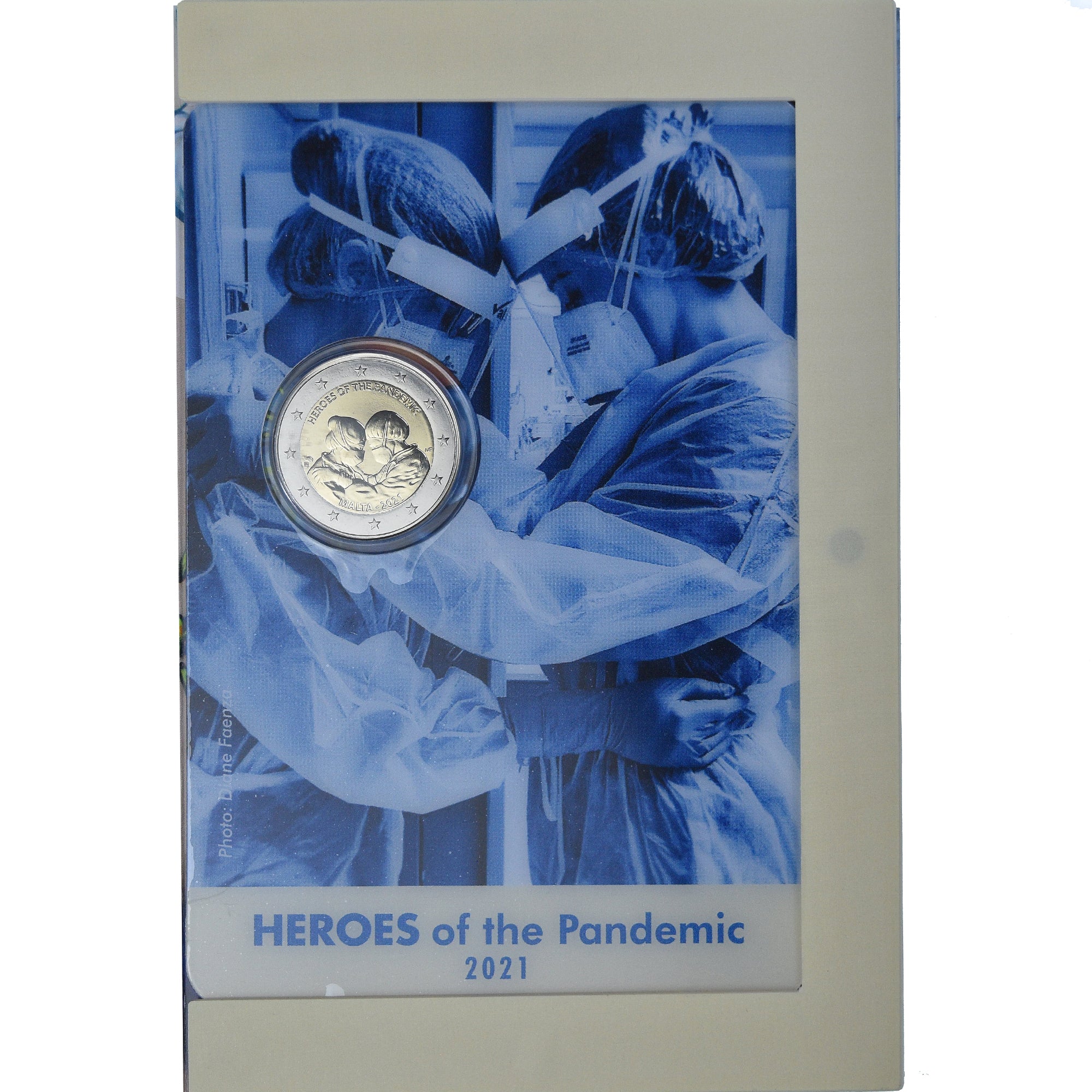 Malta, 2 Euro, Heroes of the Pandemic, 2021, Monnaie de Paris, Coin card.FDC