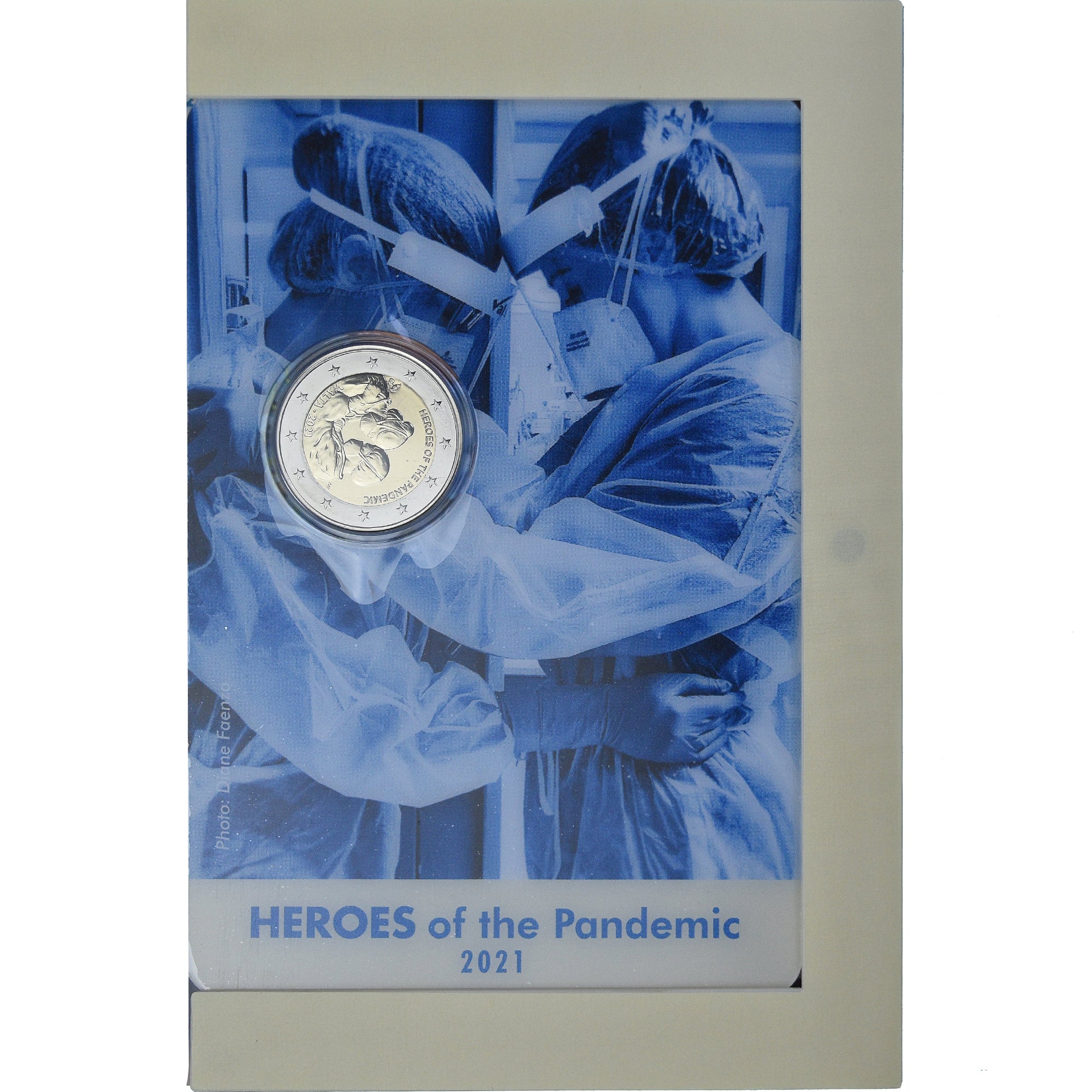 Malta, 2 Euro, Heroes of the Pandemic, 2021, Monnaie de Paris, Coin card.FDC
