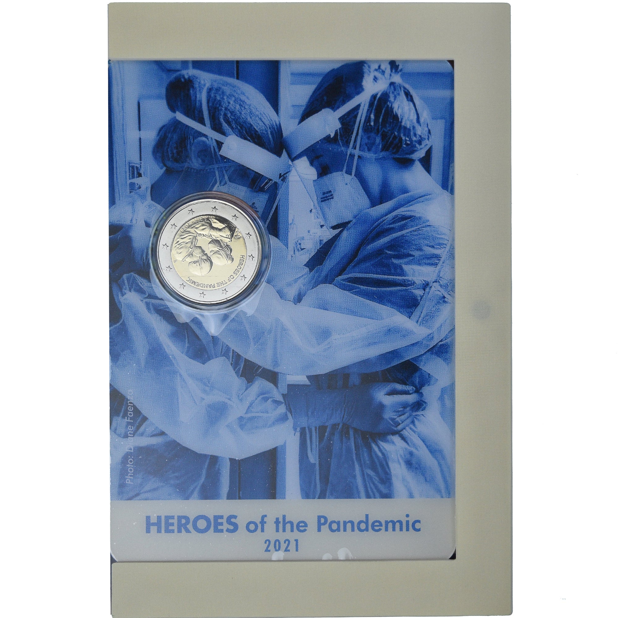 Malta, 2 Euro, Heroes of the Pandemic, 2021, Monnaie de Paris, Coin card.FDC