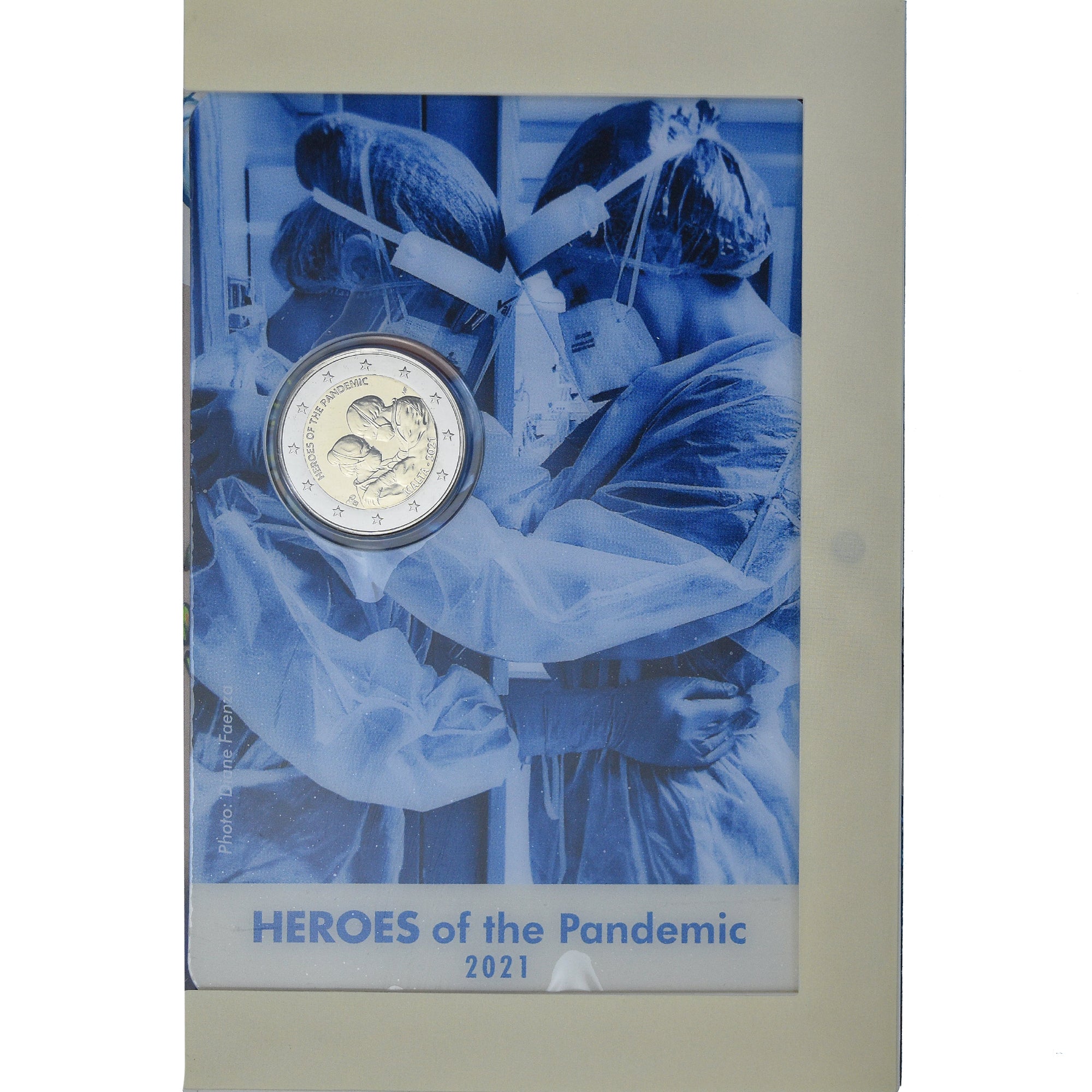 Malta, 2 Euro, Heroes of the Pandemic, 2021, Monnaie de Paris, Coin card.FDC