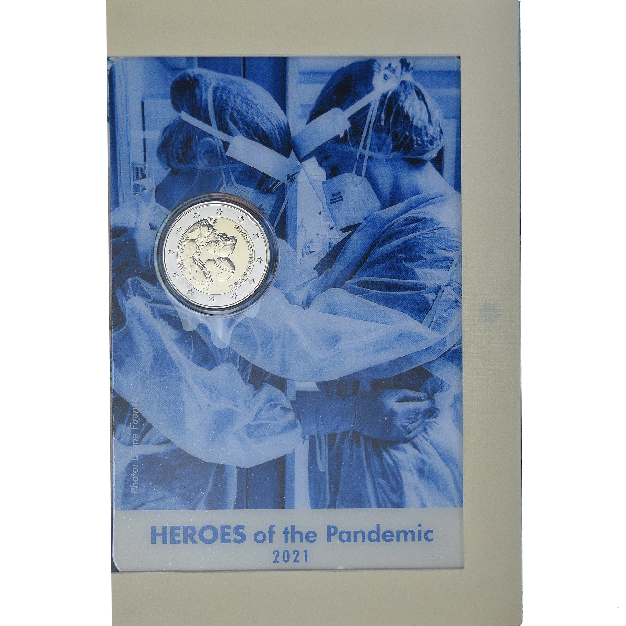 Malta, 2 Euro, Heroes of the Pandemic, 2021, Monnaie de Paris, Coin card.FDC