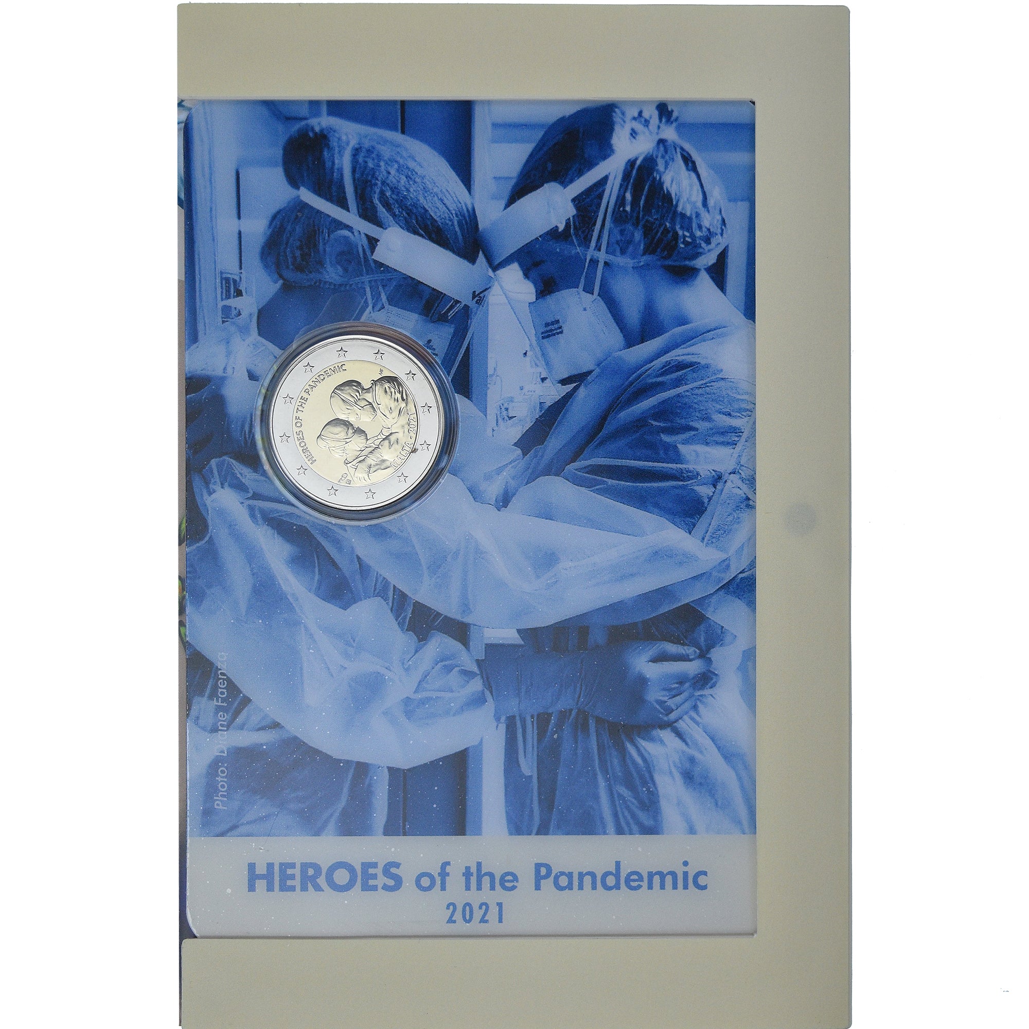 Malta, 2 Euro, Heroes of the Pandemic, 2021, Monnaie de Paris, Coin card.FDC