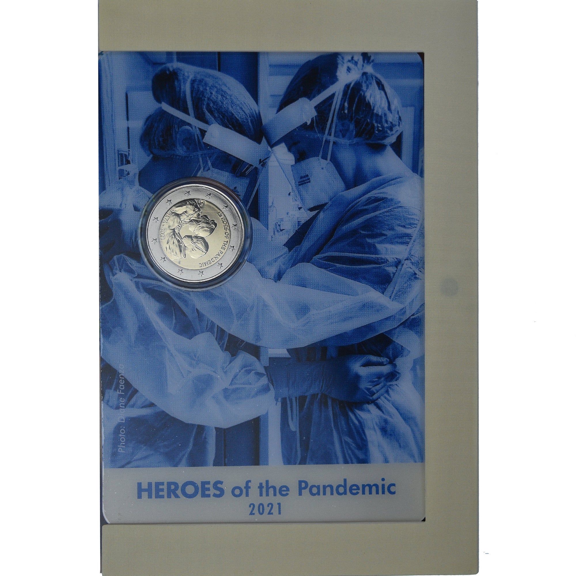 Malta, 2 Euro, Heroes of the Pandemic, 2021, Monnaie de Paris, Coin card.FDC