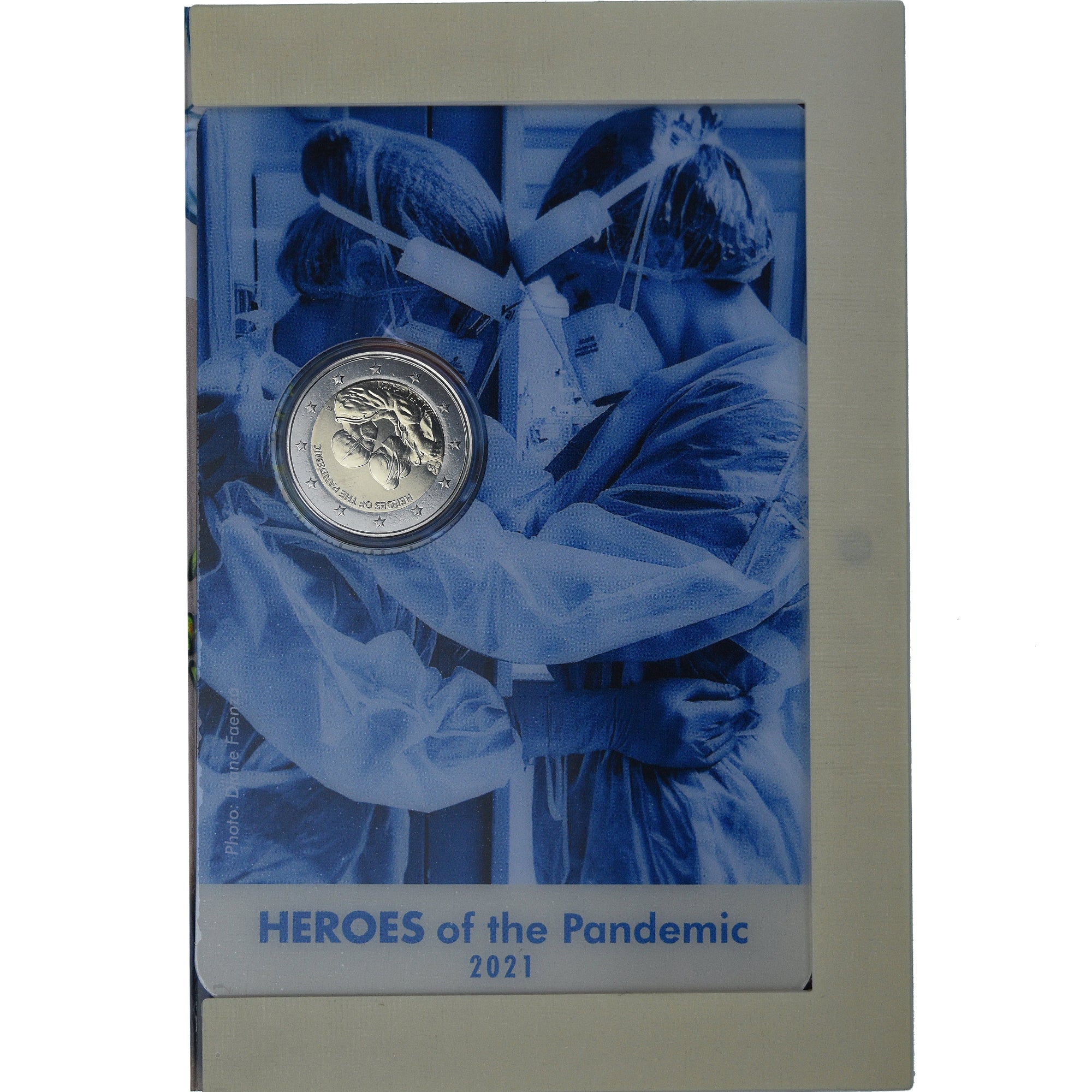 Malta, 2 Euro, Heroes of the Pandemic, 2021, Monnaie de Paris, Coin card.FDC