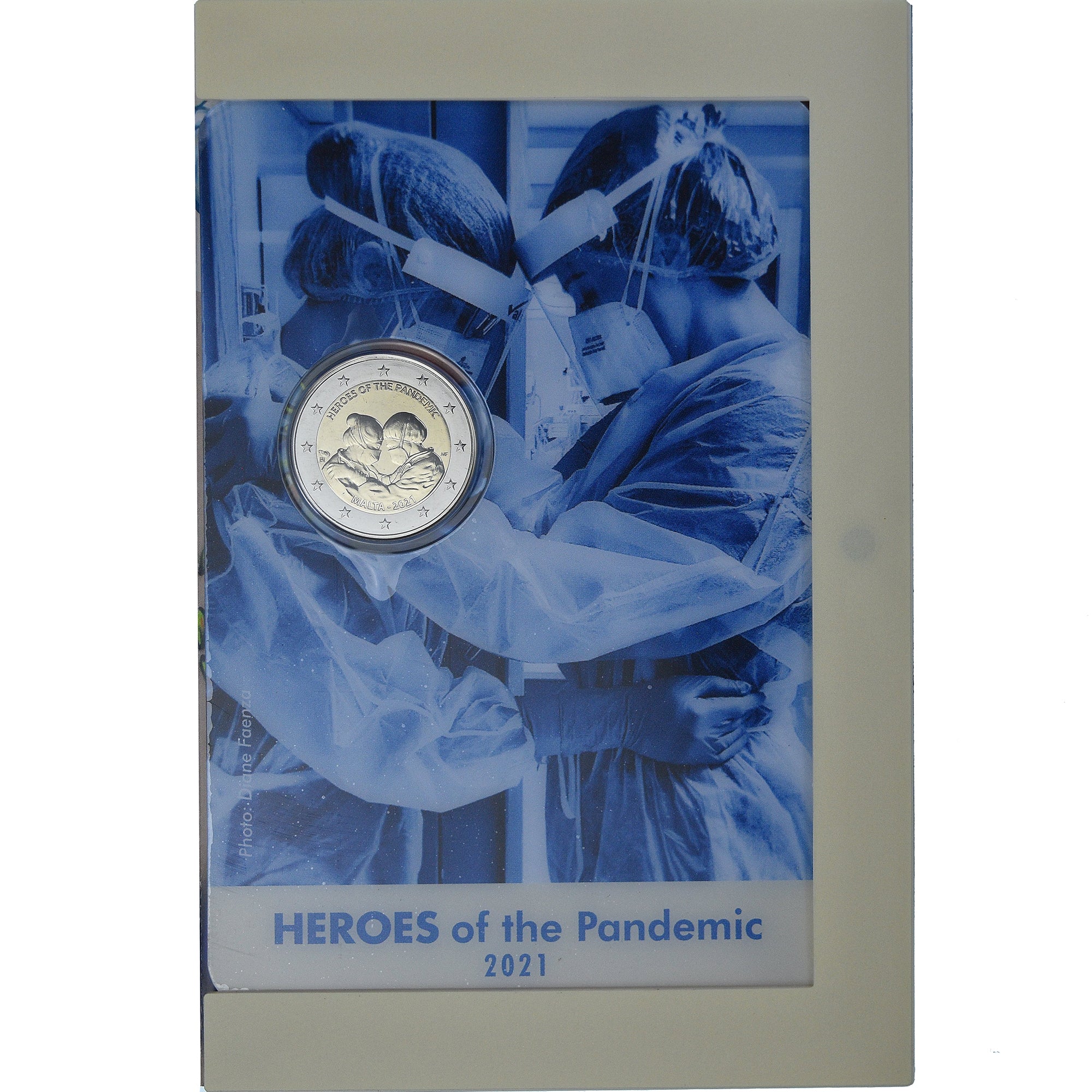 Malta, 2 Euro, Heroes of the Pandemic, 2021, Monnaie de Paris, Coin card.FDC
