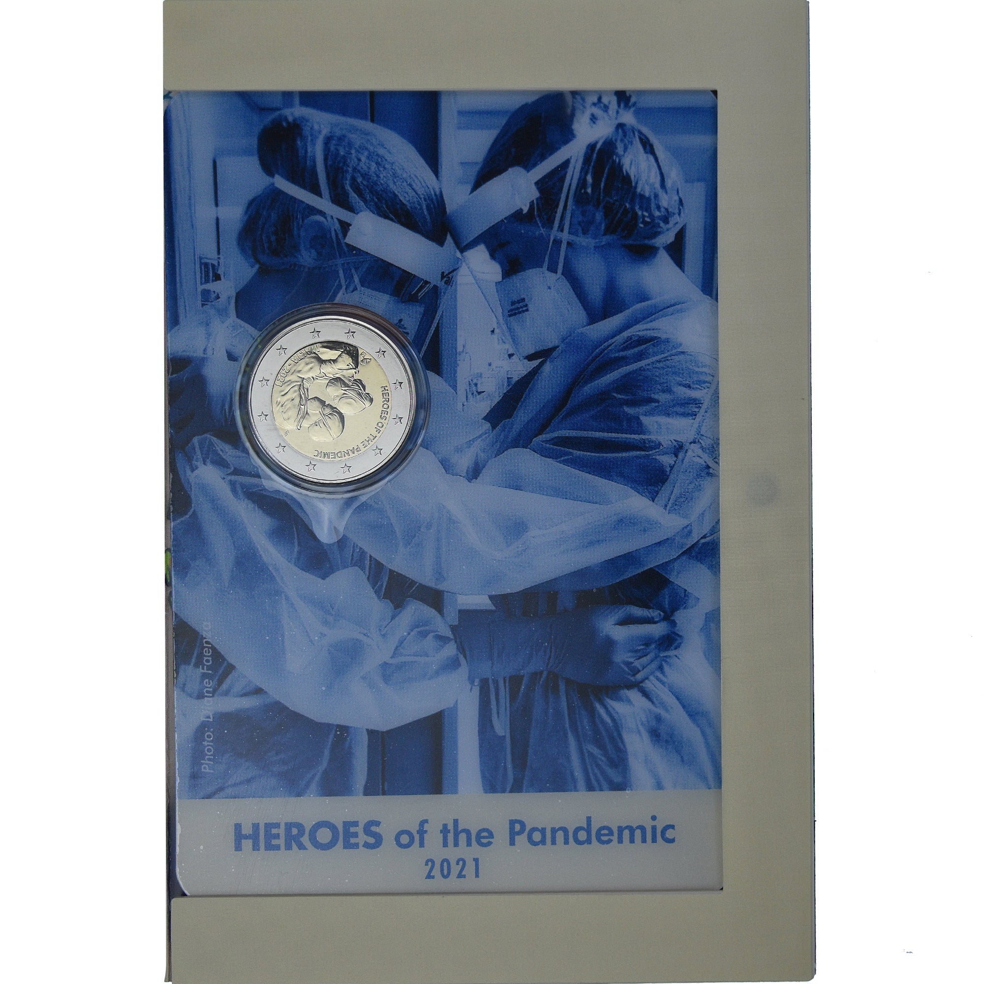 Malte, 2 Euro, Heroes of the Pandemic, 2021, Monnaie de Paris, Coin card.FDC