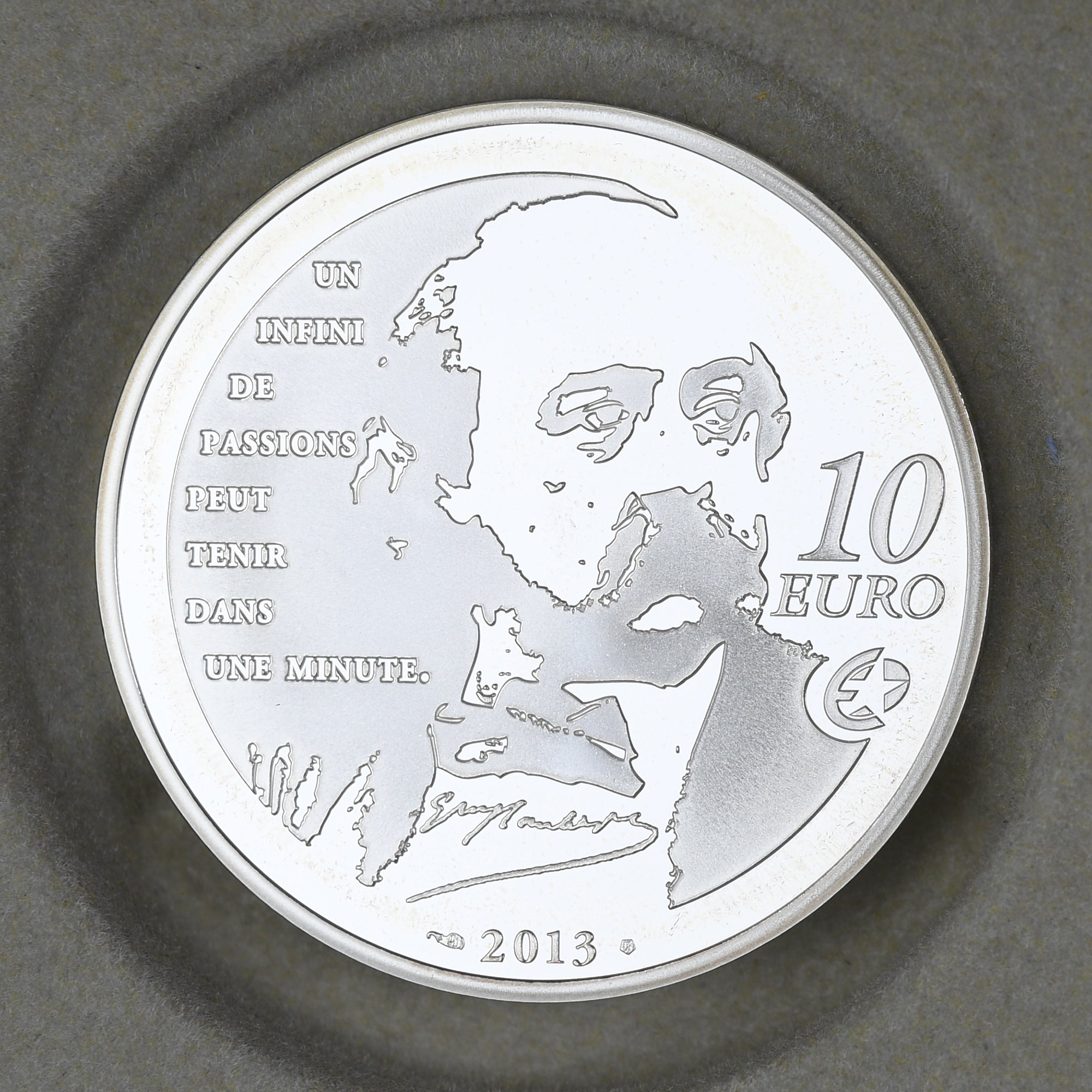 France, 10 Euro, Madame Bovary, 2013, Monnaie de Paris, BE, FDC, Argent