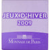 Francja, 10 Euro, Jeux d'Hiver - Ski Alpin, 2009, Monnaie de Paris, BE