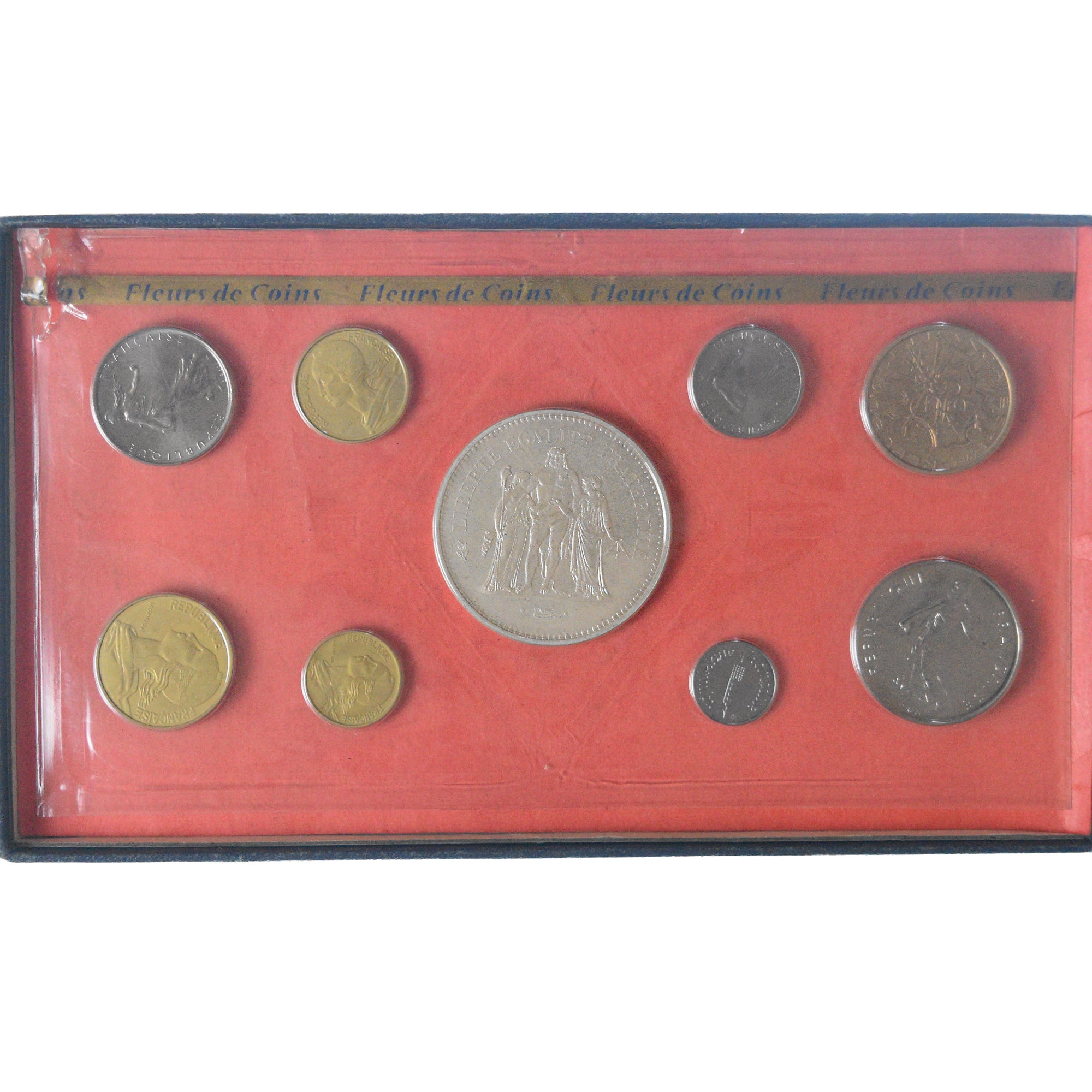 Moneta, Francja, Coffret 1 c. à 50 frs., 1975, Monnaie de Paris, FDC