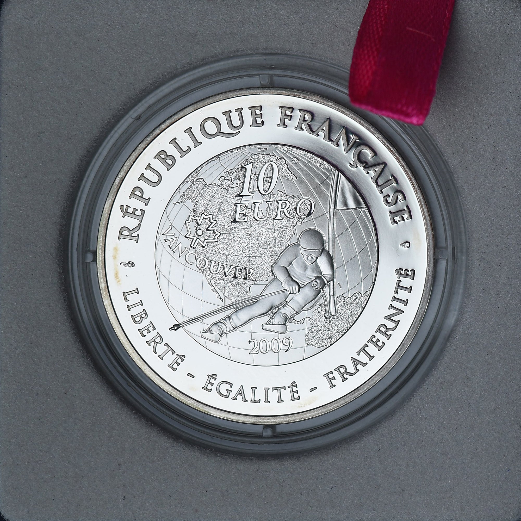 France, 10 Euro, Jeux d'Hiver - Ski Alpin, 2009, Monnaie de Paris, Proof / BE