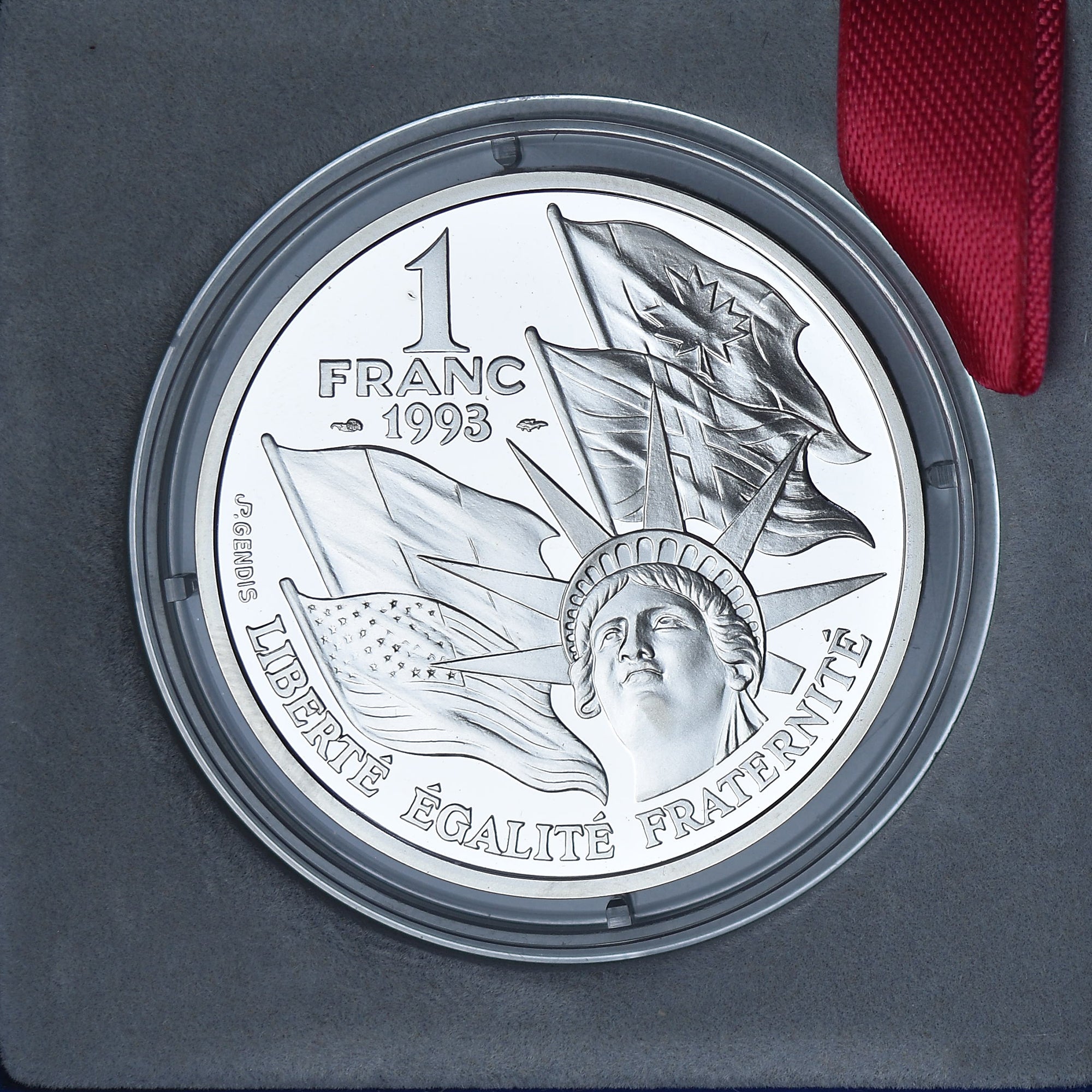 Moeda, França, 50e Anniversaire du Débarquement Allié, 1 Franc, 1993, Monnaie